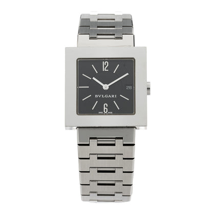 Bulgari Stainless Steel 27mm Quadrato Quartz Watch Black 1 of 5