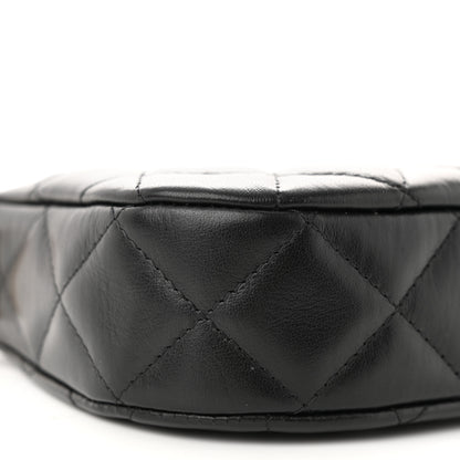 Chanel Crumpled Calfskin Quilted Braided CC Small Hobo Black 9 of 11