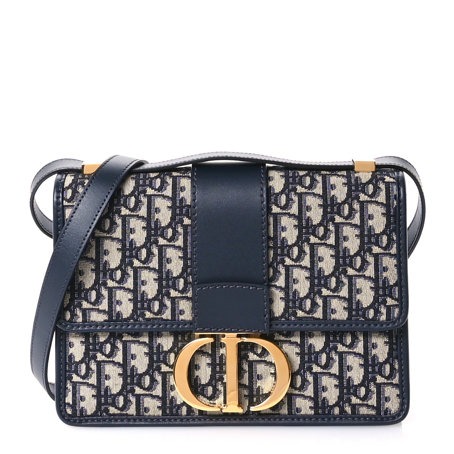 Christian Dior Oblique 30 Montaigne Flap Bag Blue 1 of 10