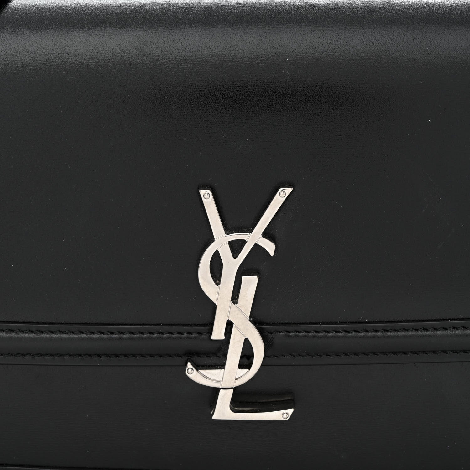 Saint Laurent Box Calfskin Monogram Medium Solferino Satchel Black 8 of 10