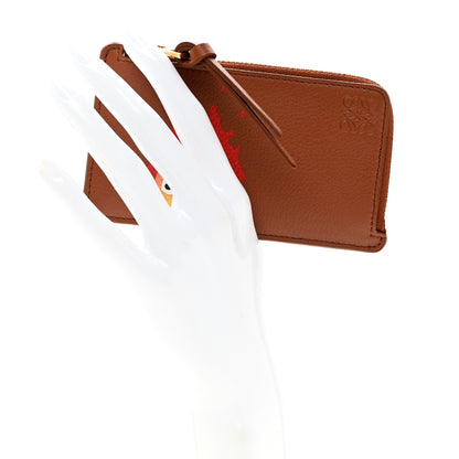 Loewe X HOWLS MOVING CASTLE Classic Calfskin Calcifer Coin Cardholder Rust 2 of 6