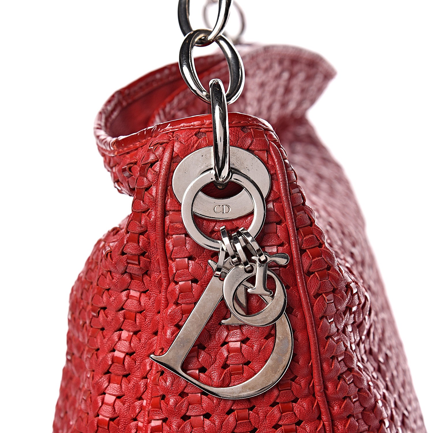 Christian Dior Lambskin Woven Dior Soft Hobo Rouge Moyen 12 of 12
