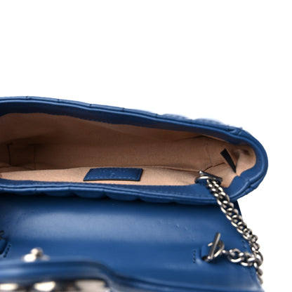 Gucci Calfskin Matelasse Aria Super Mini GG Marmont Shoulder Bag Clear Blue 5 of 11