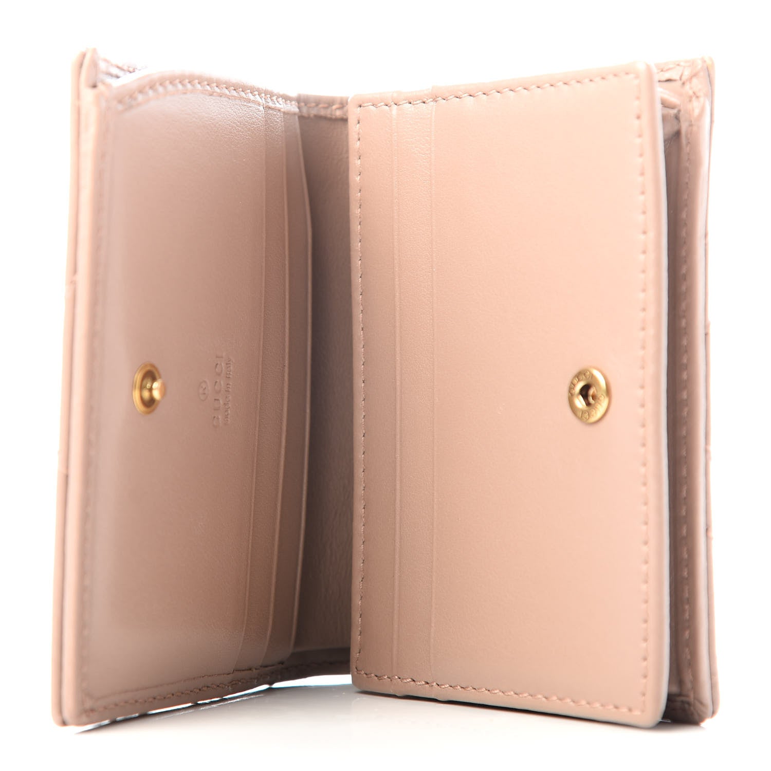 Gucci Calfskin Matelasse GG Marmont Card Case Wallet Porcelain Rose 4 of 7