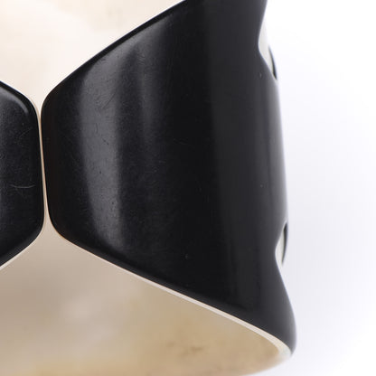 Chanel Resin CC Wide Cuff Black White 6 of 6