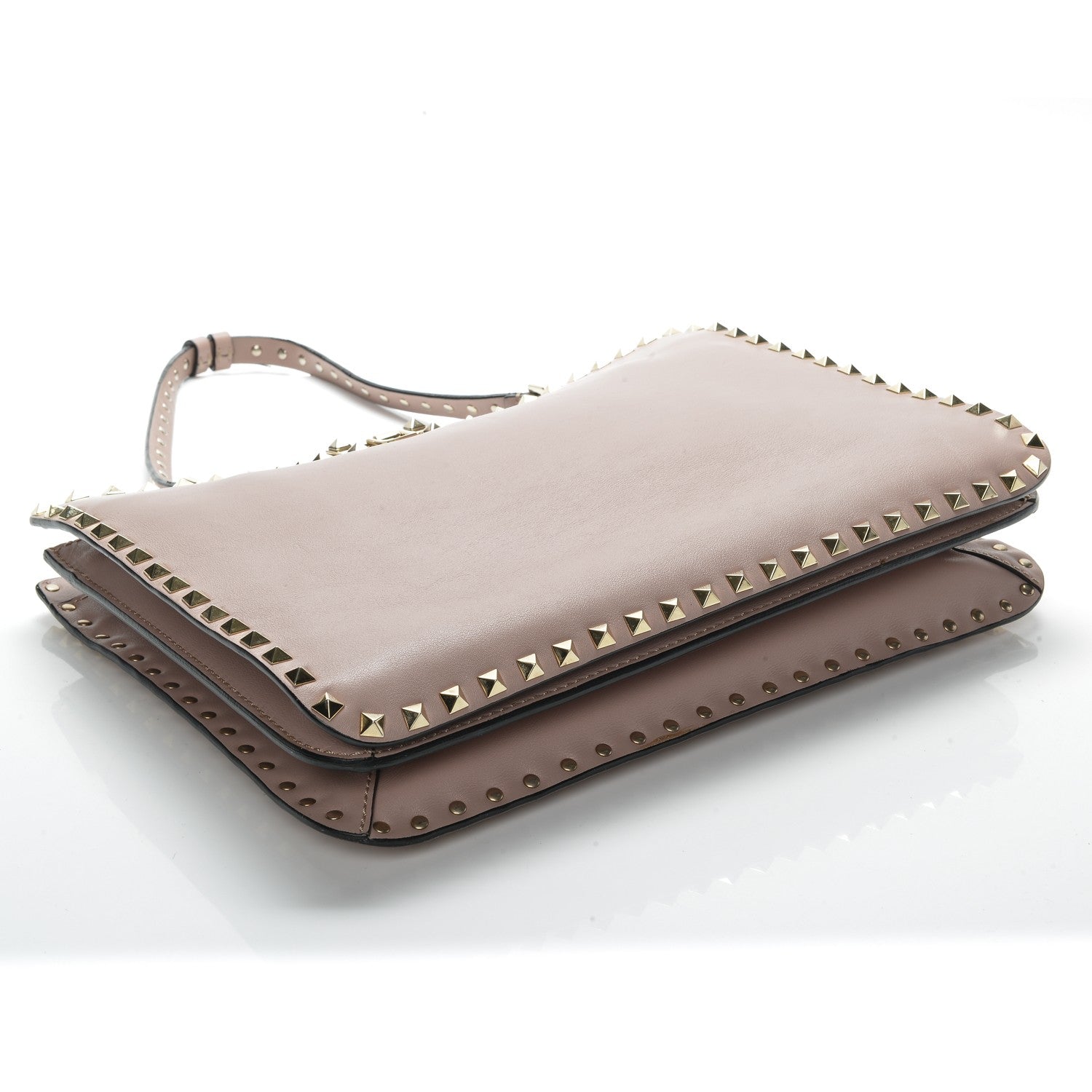 Valentino Garavani Vitello Rockstud Flip-Lock Shoulder Bag Poudre 4 of 6