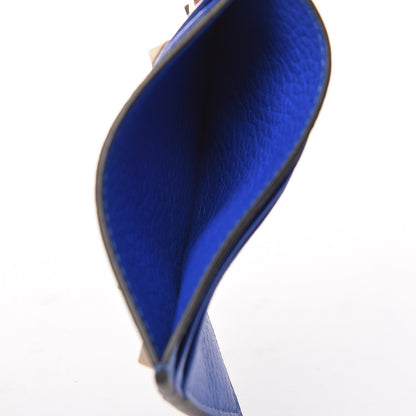 Valentino Garavani Pebbled Calfskin Rockstud Card Holder Acid Blue 5 of 9