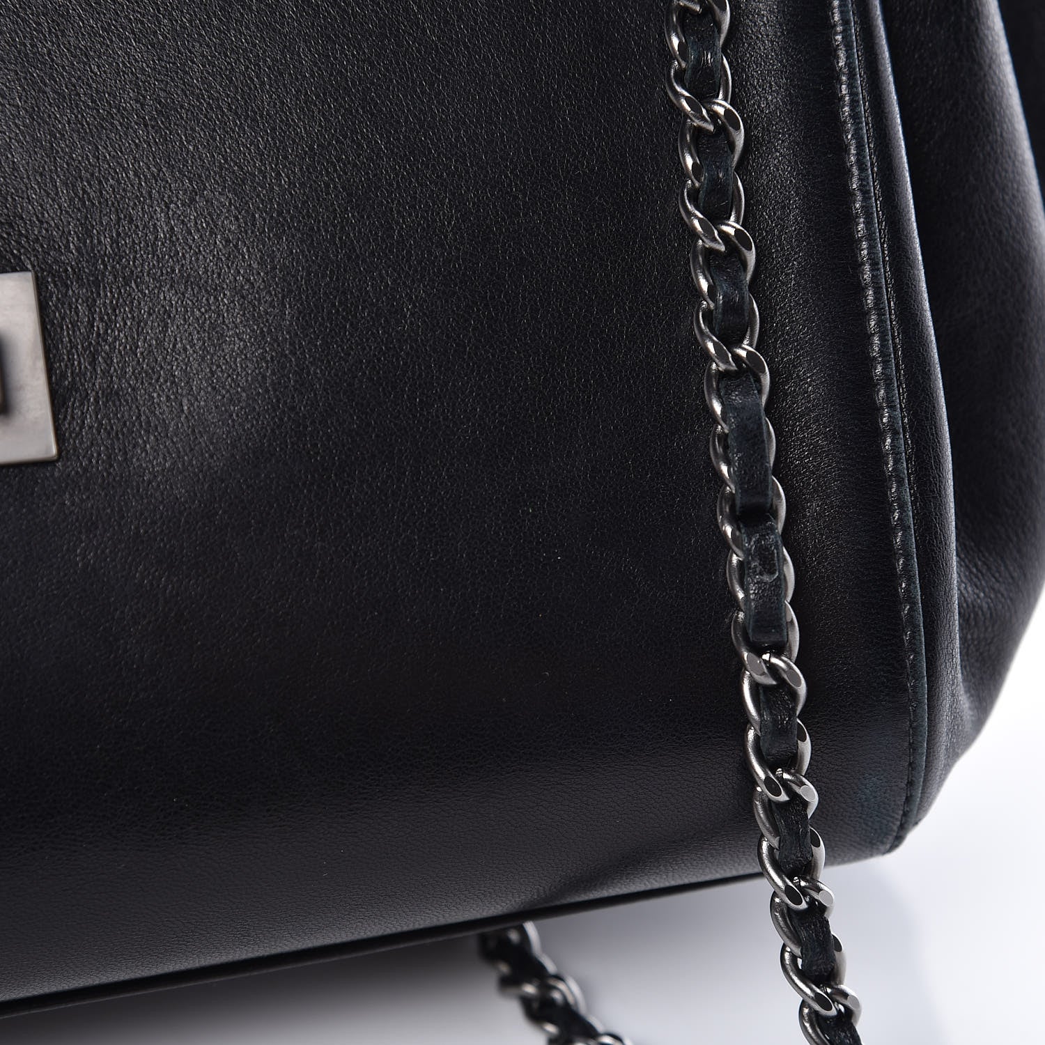 Chanel Lambskin Chocolate Bar Accordion Mademoiselle Flap Black 10 of 16