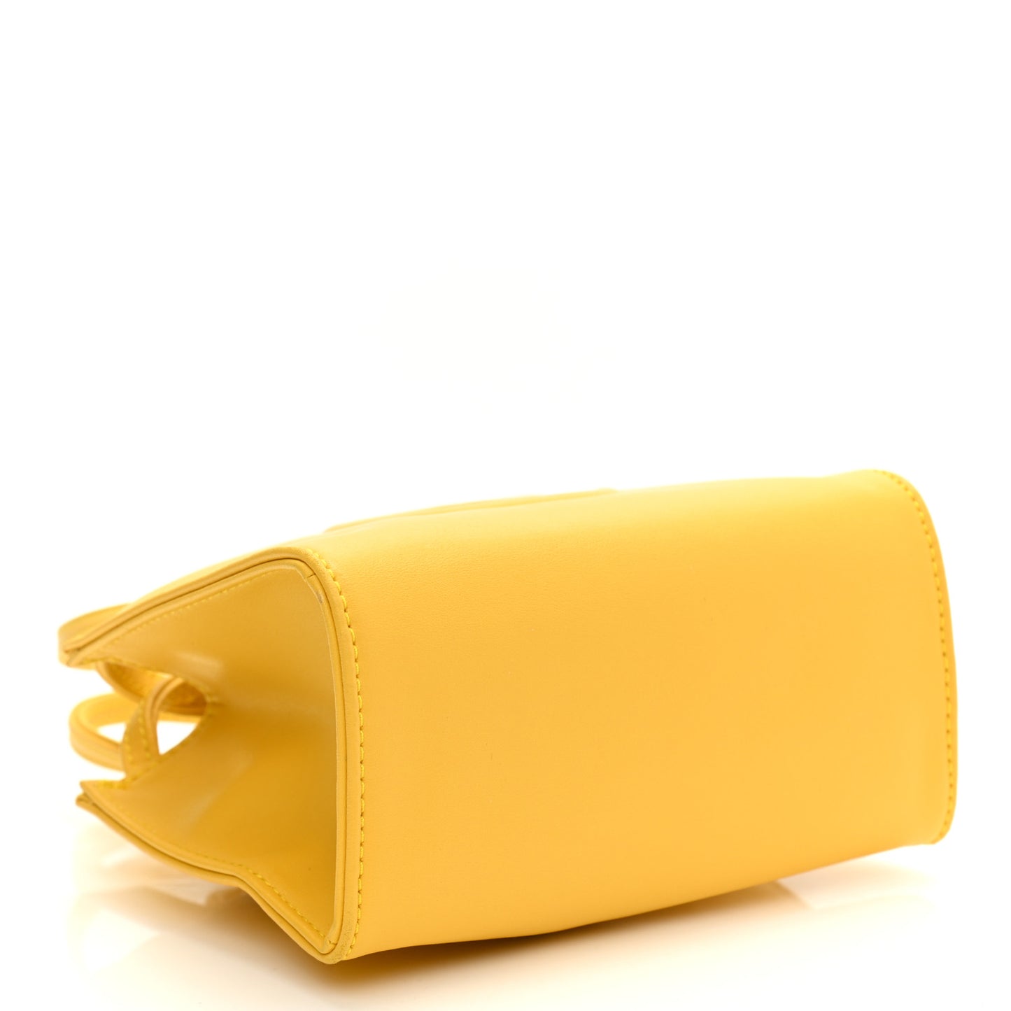 Vegan Leather Small Shopping Bag Yellow