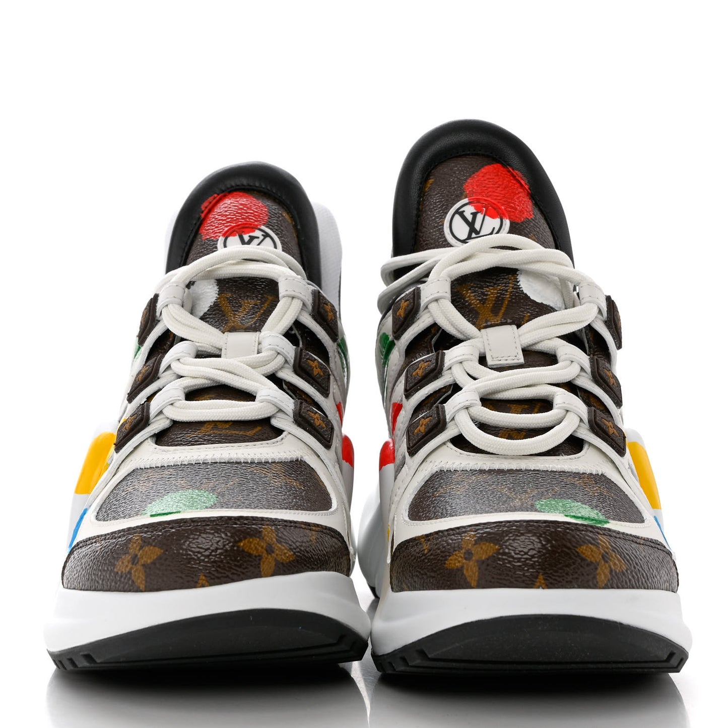 X YAYOI KUSUMA Calfskin Dots Monogram Archlight Sneakers 39 White