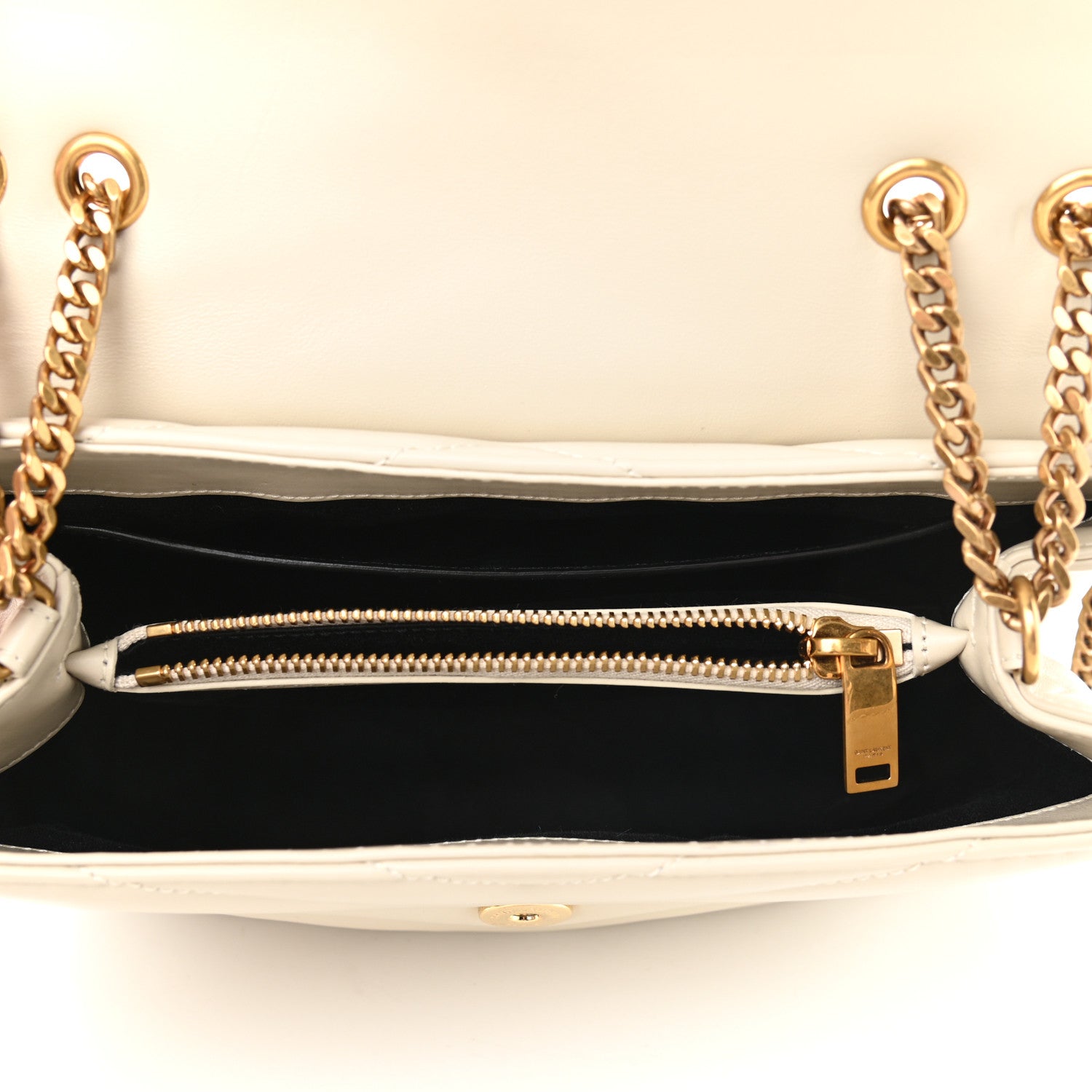 Saint Laurent Calfskin Y Quilted Monogram Small Loulou Chain Satchel Crema Soft 5 of 11