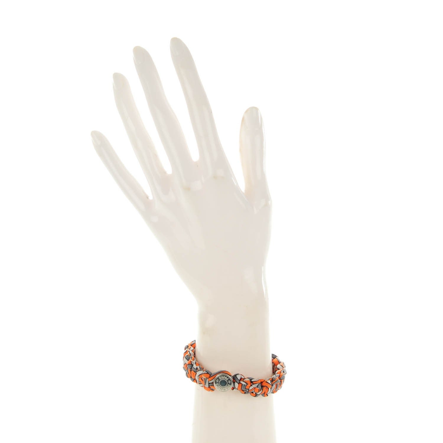 Hermes Silk Twill Kid Bracelet S Orange 2 of 5
