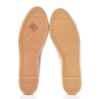 Chanel Lambskin CC Espadrilles 39 Beige Black 5 of 12