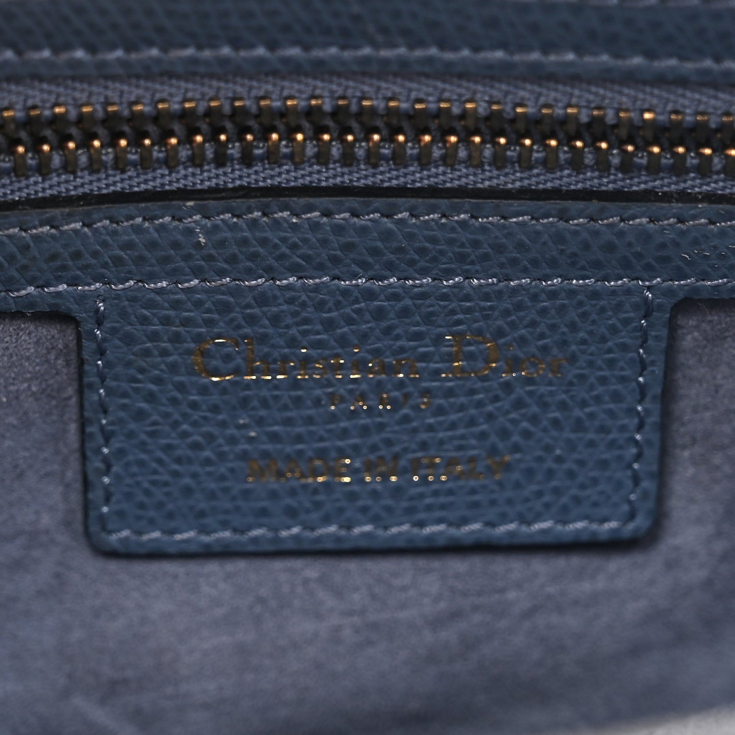 Grained Calfskin Saddle Bag Denim Blue
