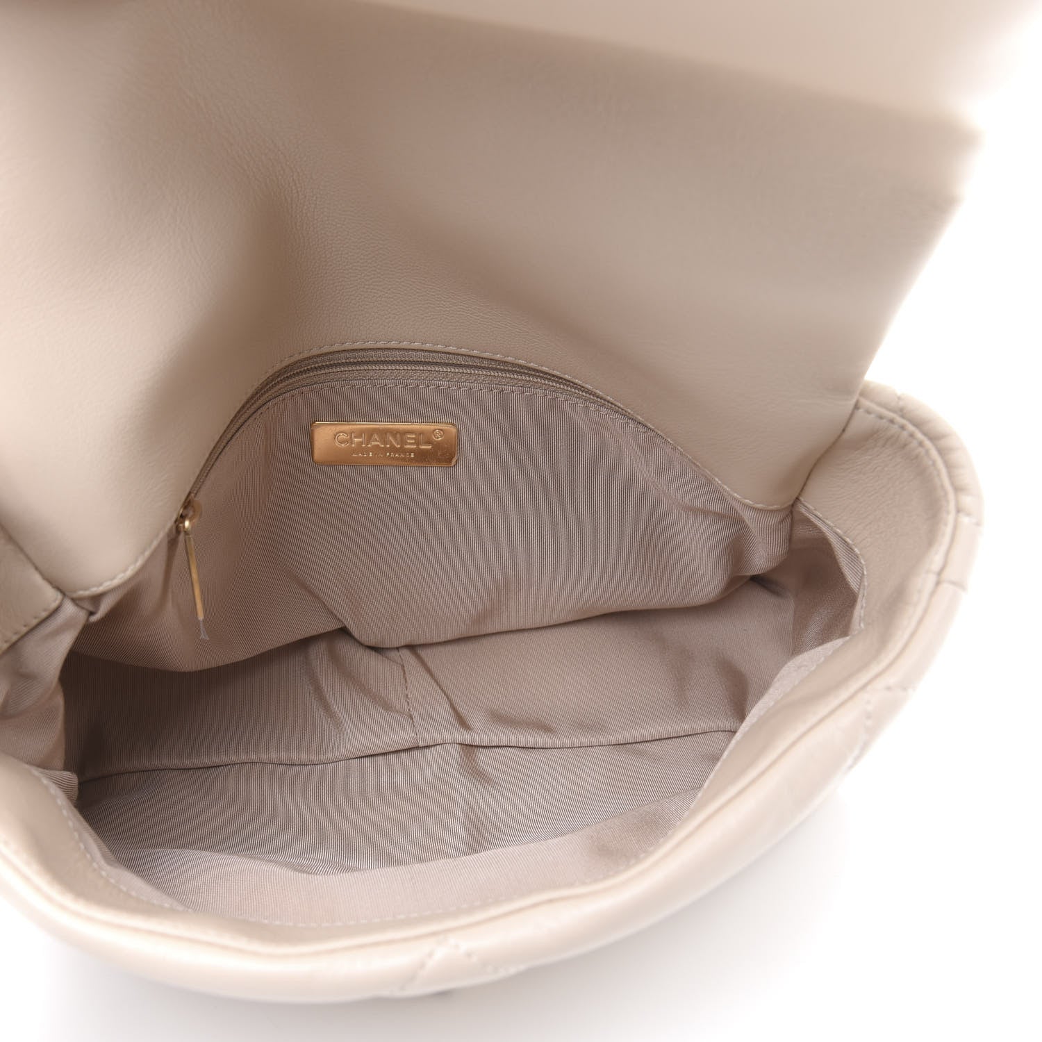 Chanel Lambskin Quilted Large 19 Flap Beige 6 of 12