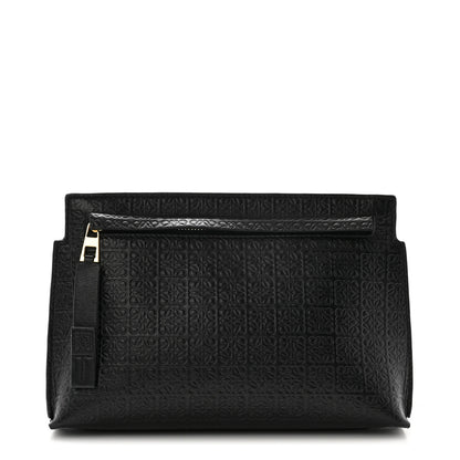 Loewe Calfskin Embossed Mini Repeat T Pouch Black 1 of 7