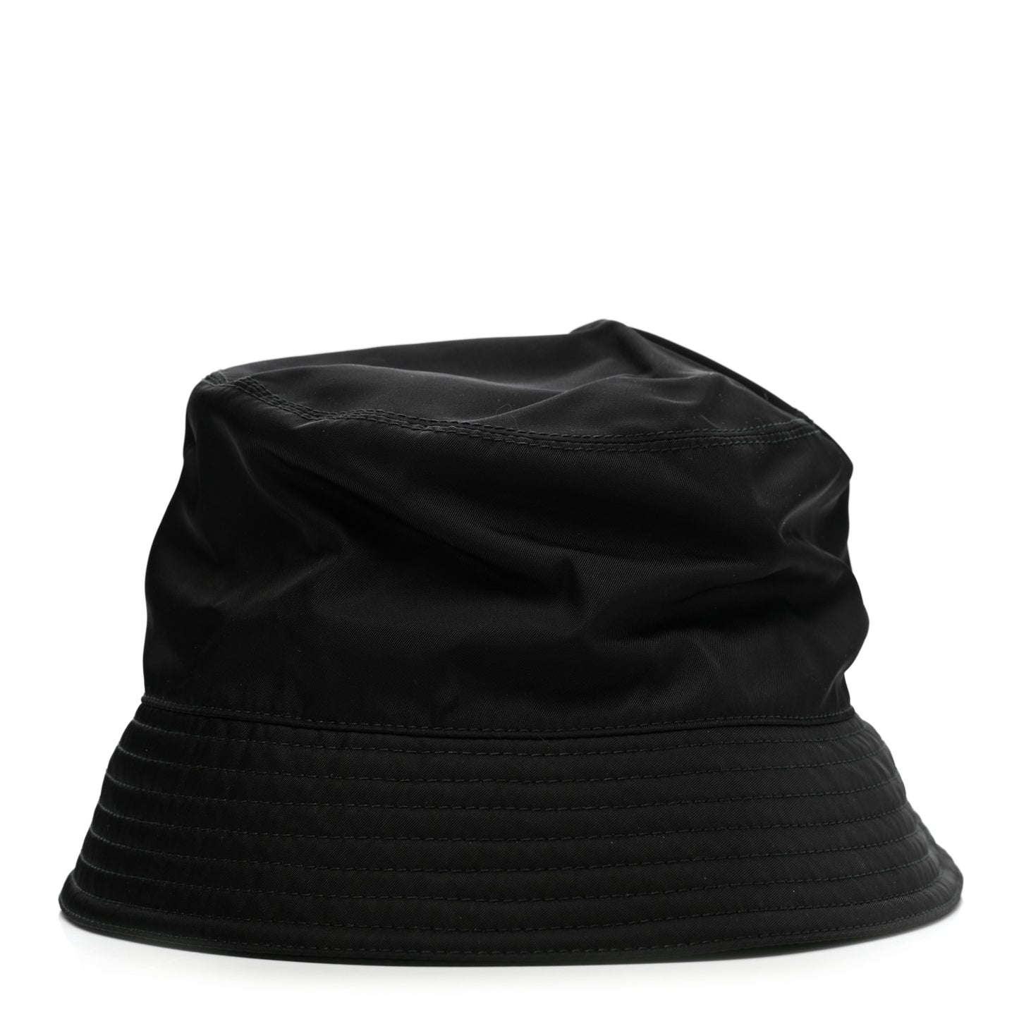Re-Nylon Metal Triangle Logo Womens Bucket Hat M Black