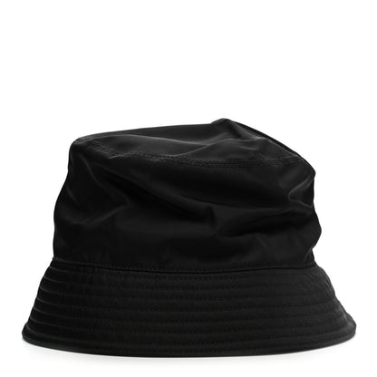 Prada Re-Nylon Metal Triangle Logo Womens Bucket Hat M Black 1 of 8