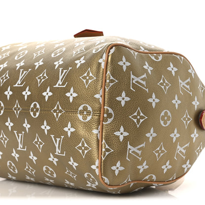 Louis Vuitton Metallic Calfskin Monogram Speedy P9 Bandouliere 30 Gold Kintsugi 12 of 12