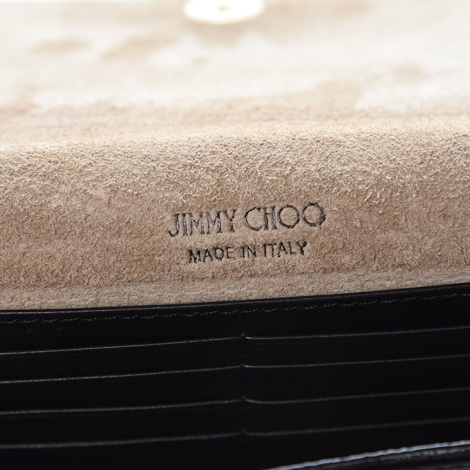 Jimmy Choo Lambskin Logo Emossed Wallet On Chain Black 6 of 9