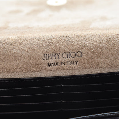 Jimmy Choo Lambskin Logo Emossed Wallet On Chain Black 6 of 9