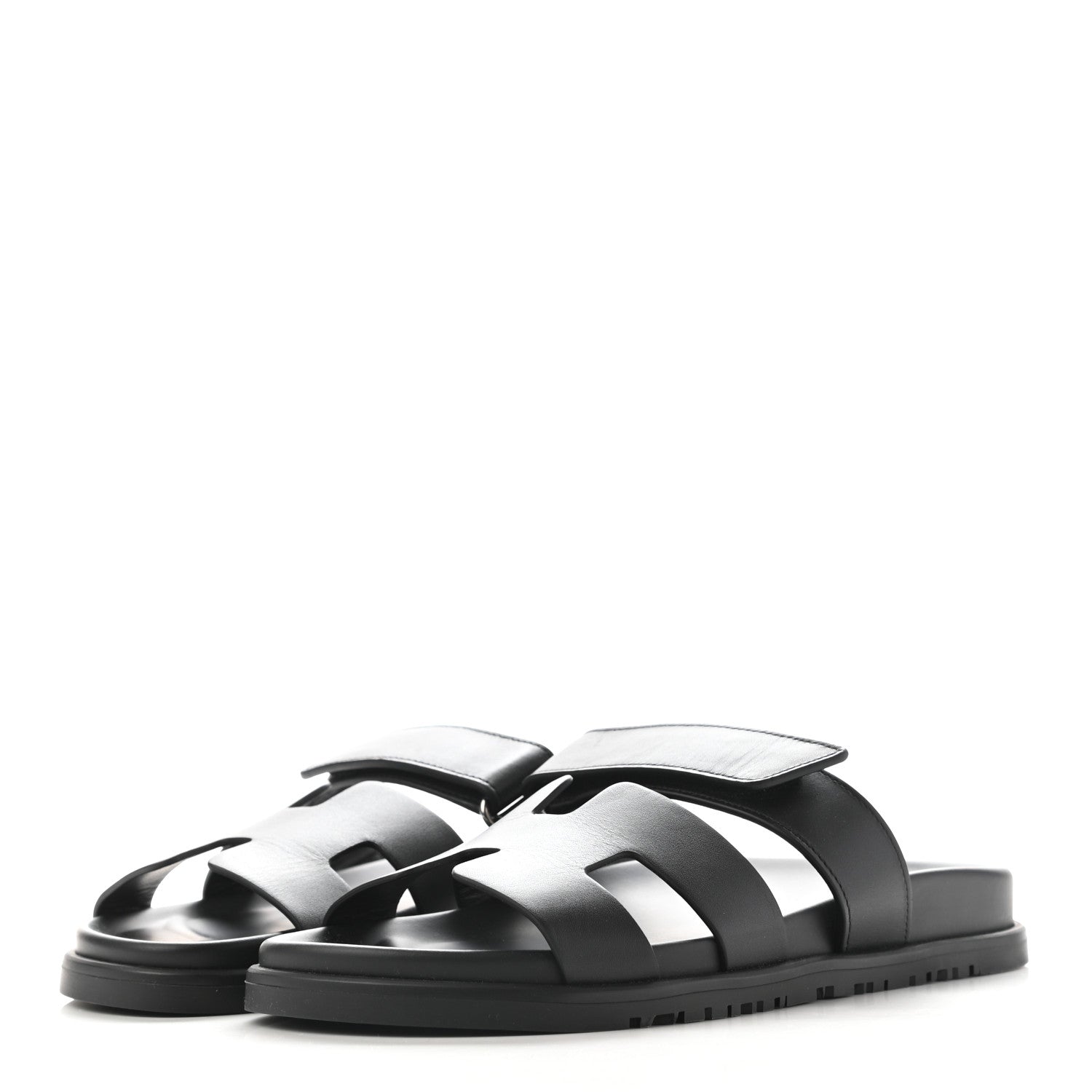 Hermes Calfskin Womens Chypre Sandals 39 Black 3 of 15