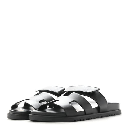 Hermes Calfskin Womens Chypre Sandals 39 Black 3 of 15