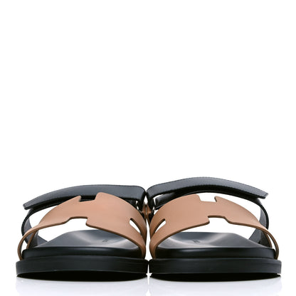 Hermes Calfskin Womens Chypre Sandals 43 Black Gold 2 of 4