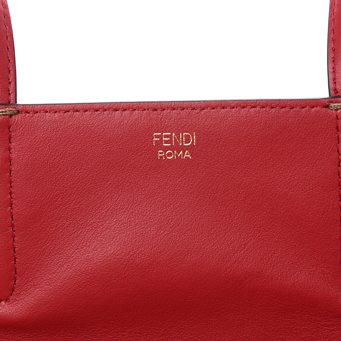 Vitello Grace Bi-Color FF 1974 Embossed Flip Tote Fragola Maya Black