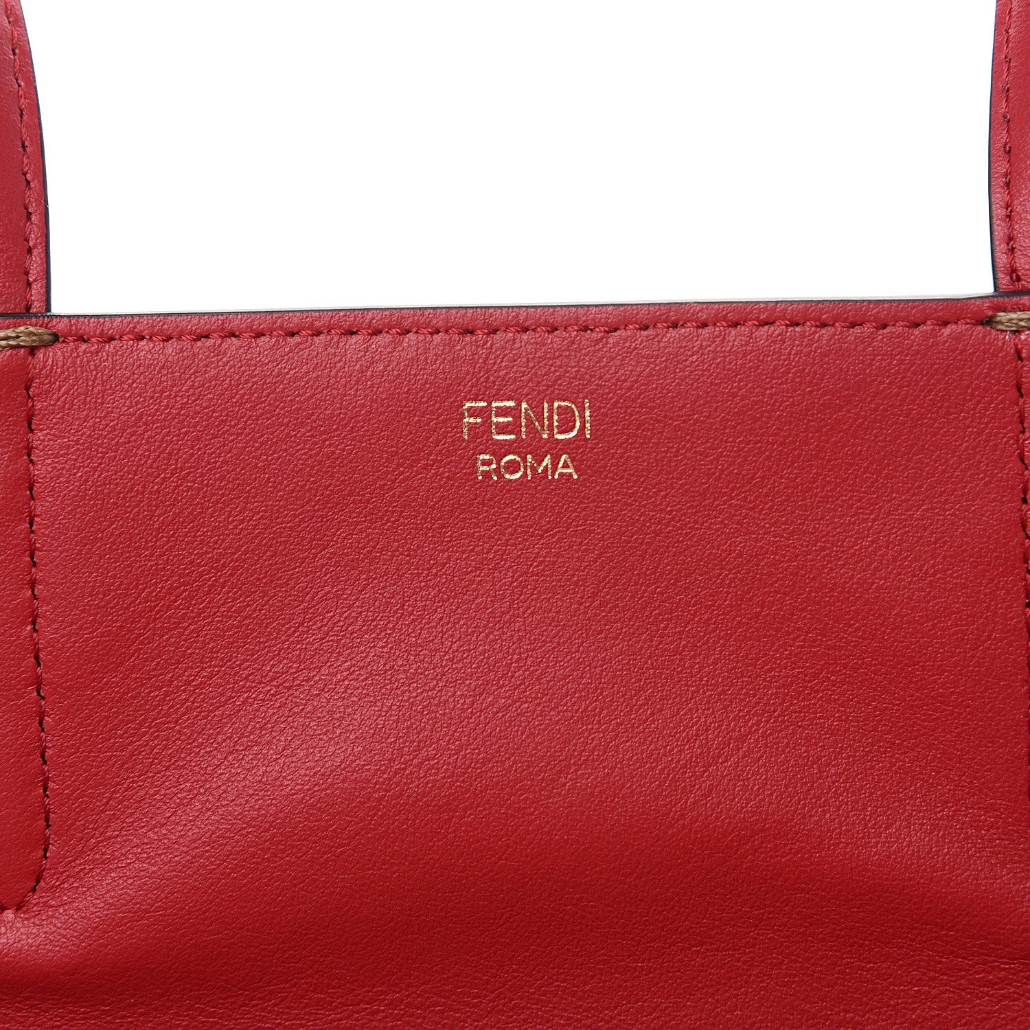 Fendi Vitello Grace Bi-Color FF 1974 Embossed Flip Tote Fragola Maya Black 7 of 10