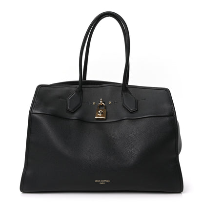Louis Vuitton Calfskin Shearling City Steamer GM Black Bronze 1 of 10