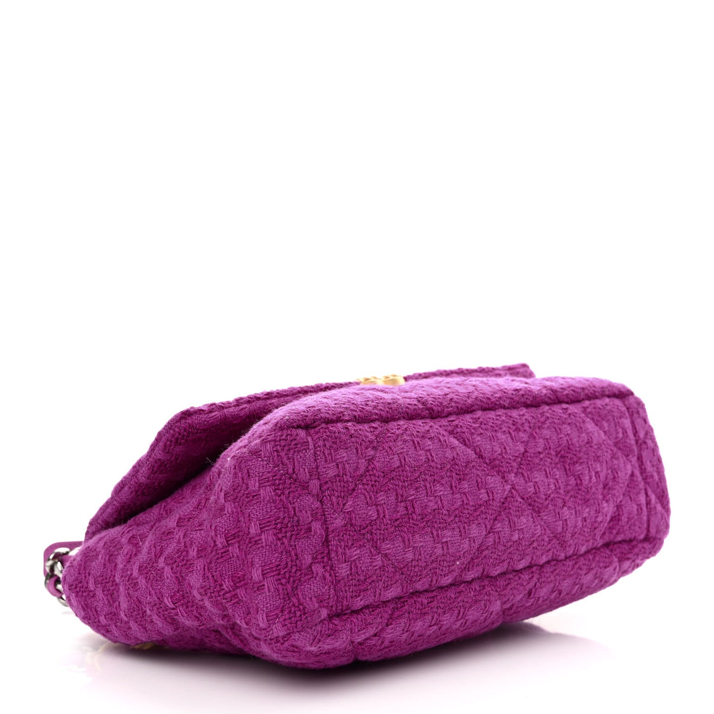 Tweed Quilted Large Chanel 19 Flap Purple