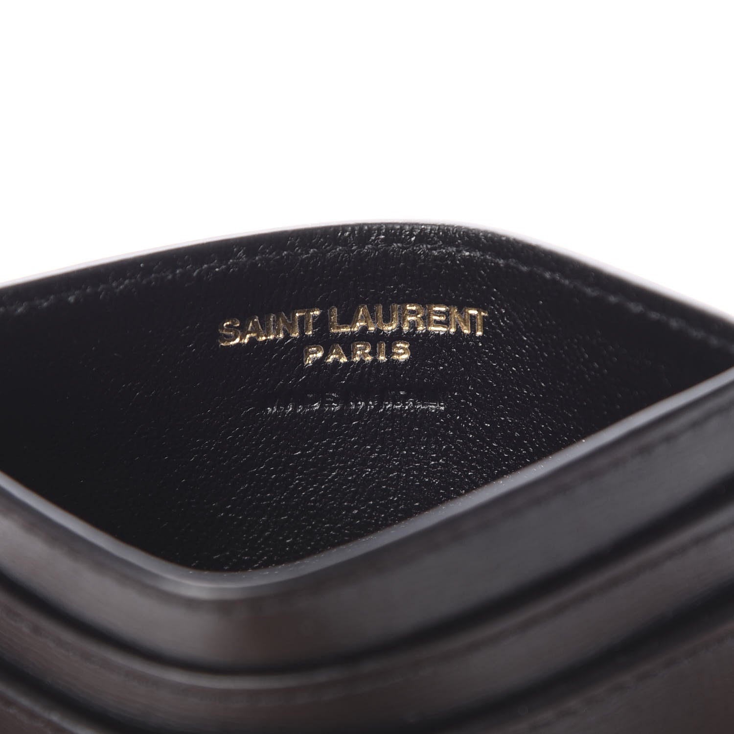 Saint Laurent Calfskin Monogram Credit Card Case Black 6 of 8