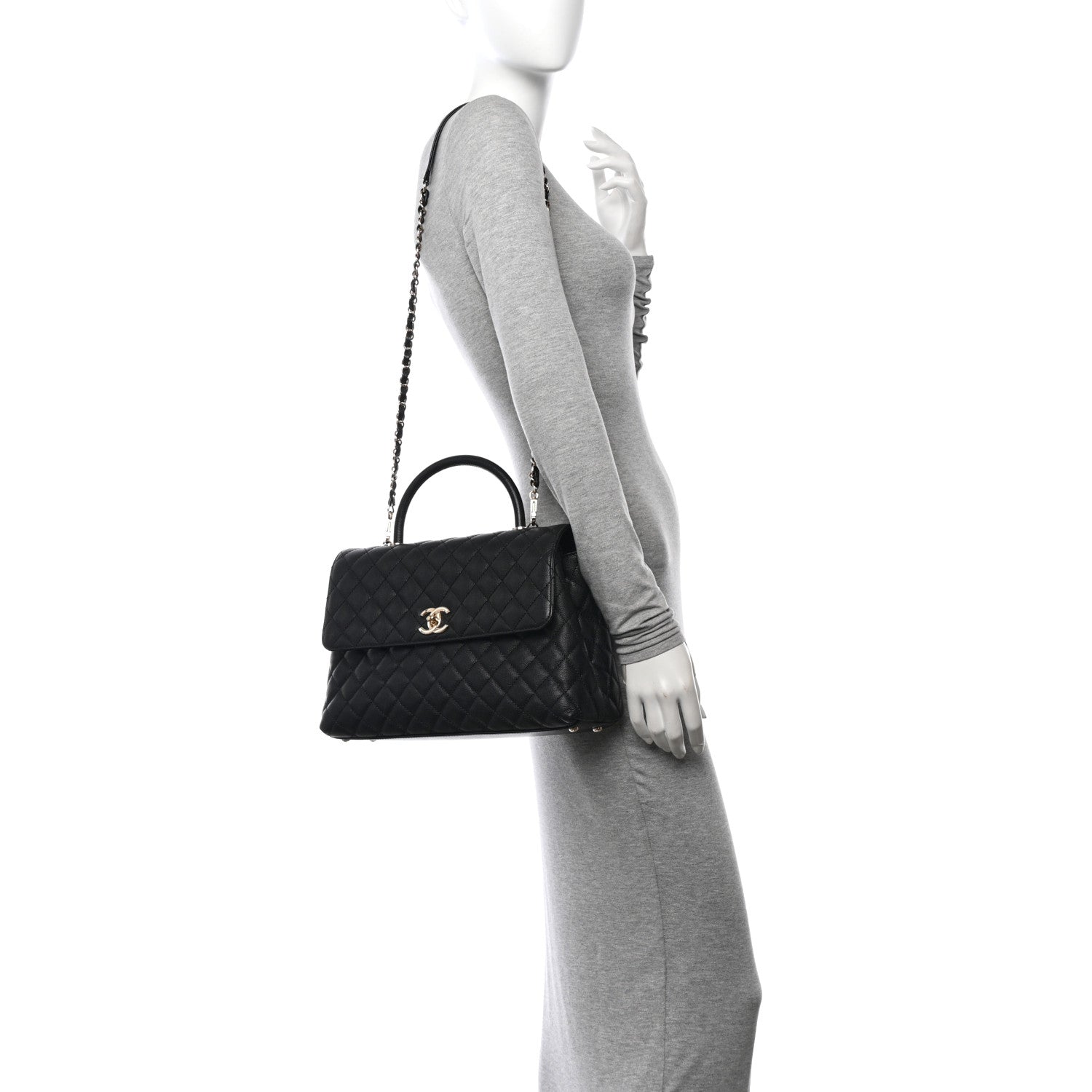 Chanel Caviar Quilted Medium Coco Handle Flap Black 2 of 11