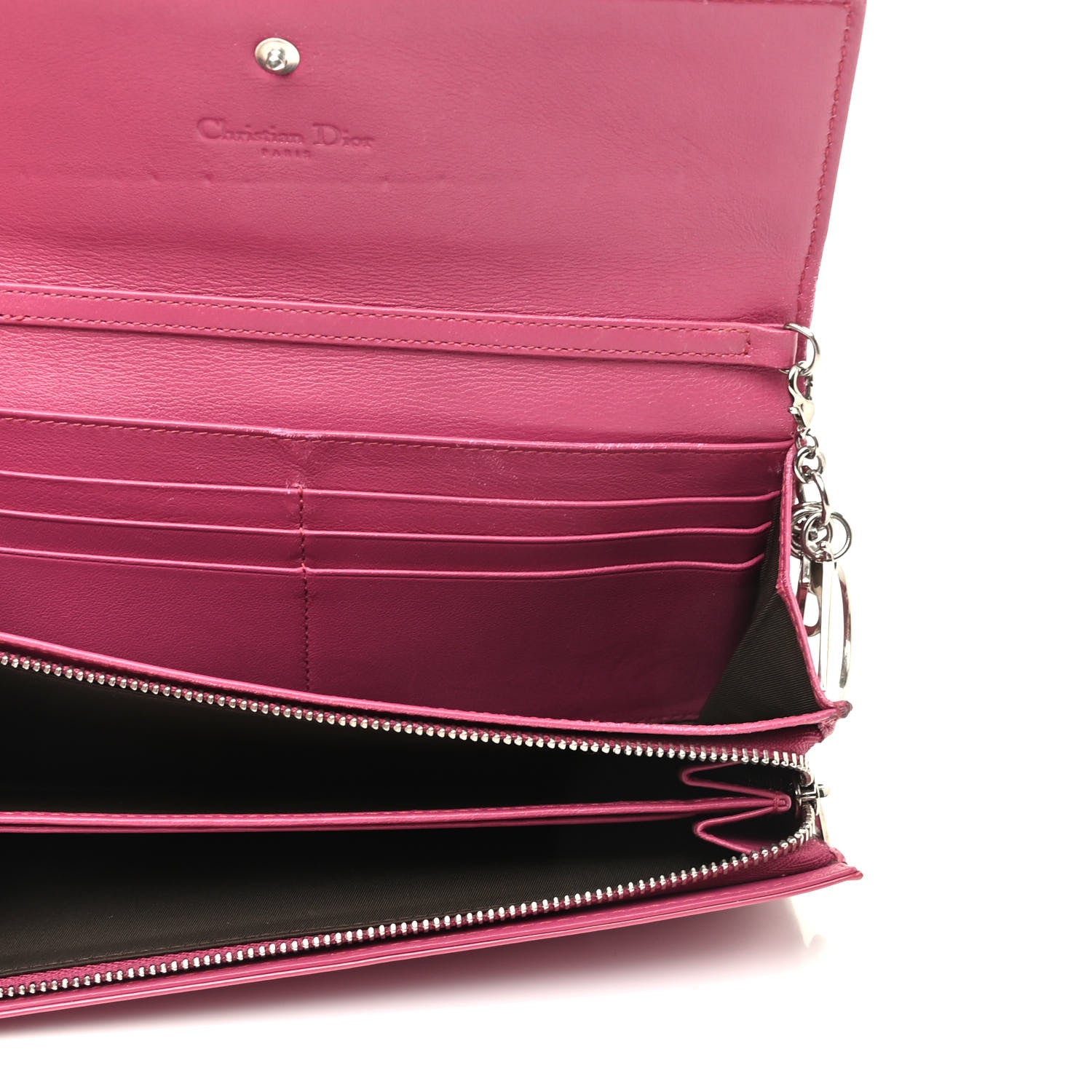 Christian Dior Patent Cannage Rendezvous Wallet Pink 5 of 12