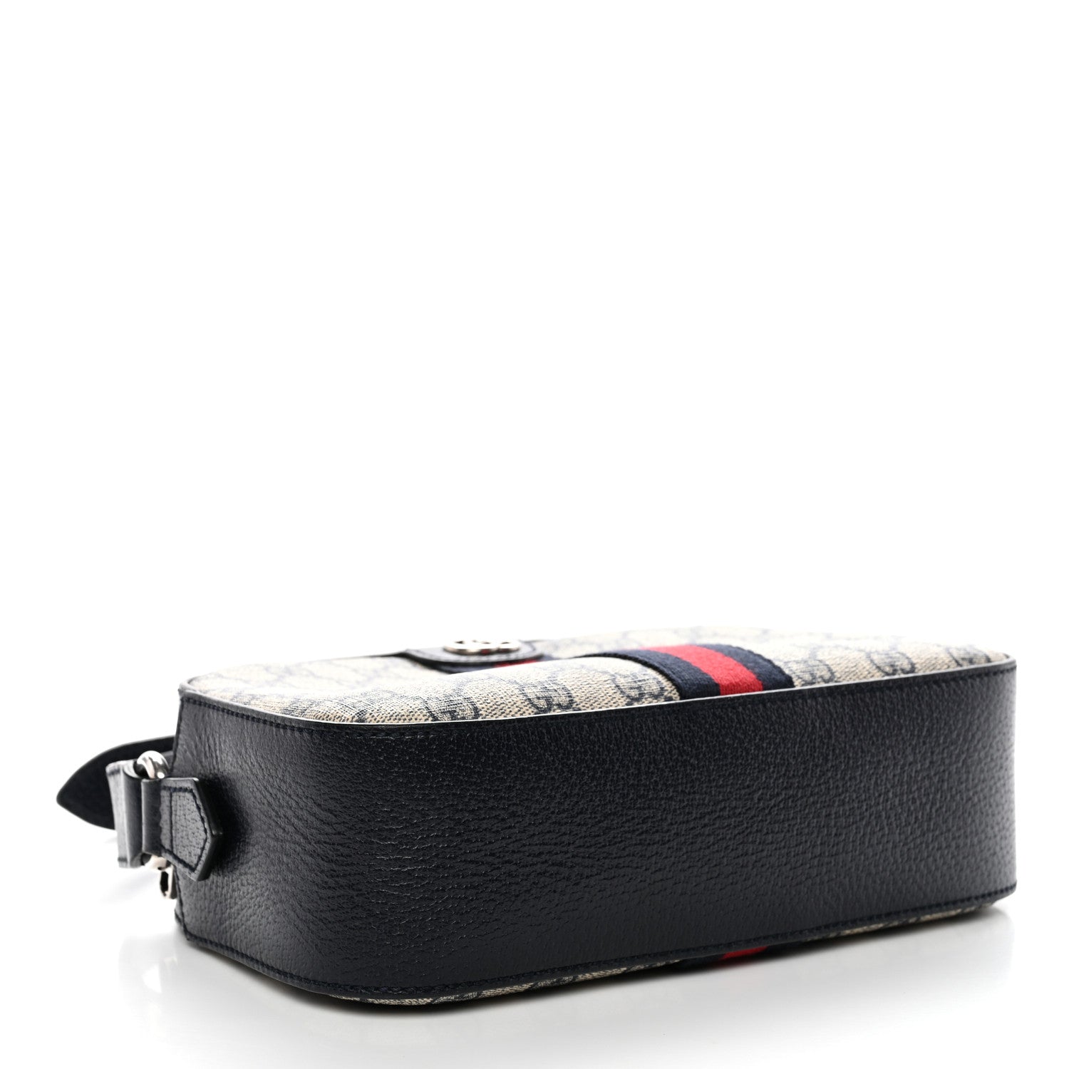 Gucci GG Supreme Monogram Textured Dollar Calfskin Web Small Ophidia Camera Bag Beige Blue 4 of 13
