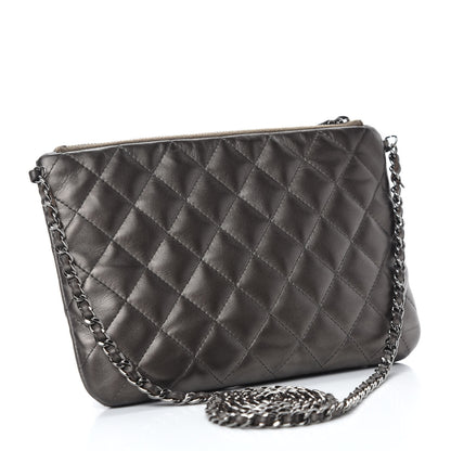 Chanel Metallic Lambskin Quilted Daily Zip Crossbody Bag Bronze 3 of 12