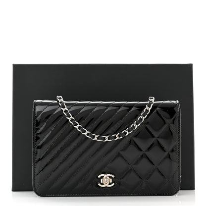Chanel Patent Quilted Coco Boy Wallet On Chain WOC Black 12 of 12