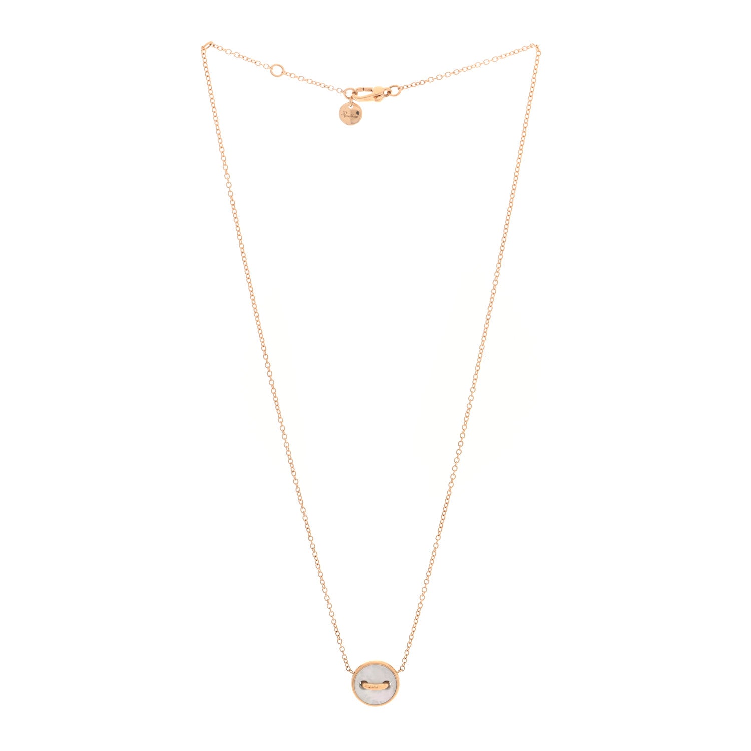 Pomellato 18K Rose Gold Diamond Malachite Mother of Pearl Pom Pom Dot Pendant Necklace 3 of 6