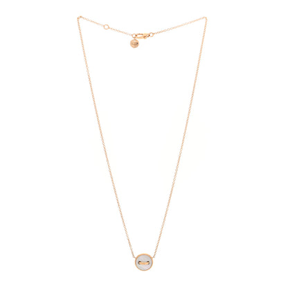 Pomellato 18K Rose Gold Diamond Malachite Mother of Pearl Pom Pom Dot Pendant Necklace 3 of 6