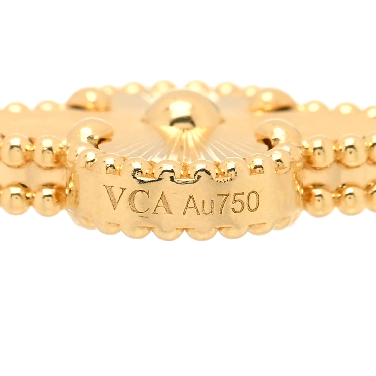18K Yellow Gold 5 Motifs Guilloche Vintage Alhambra Bracelet