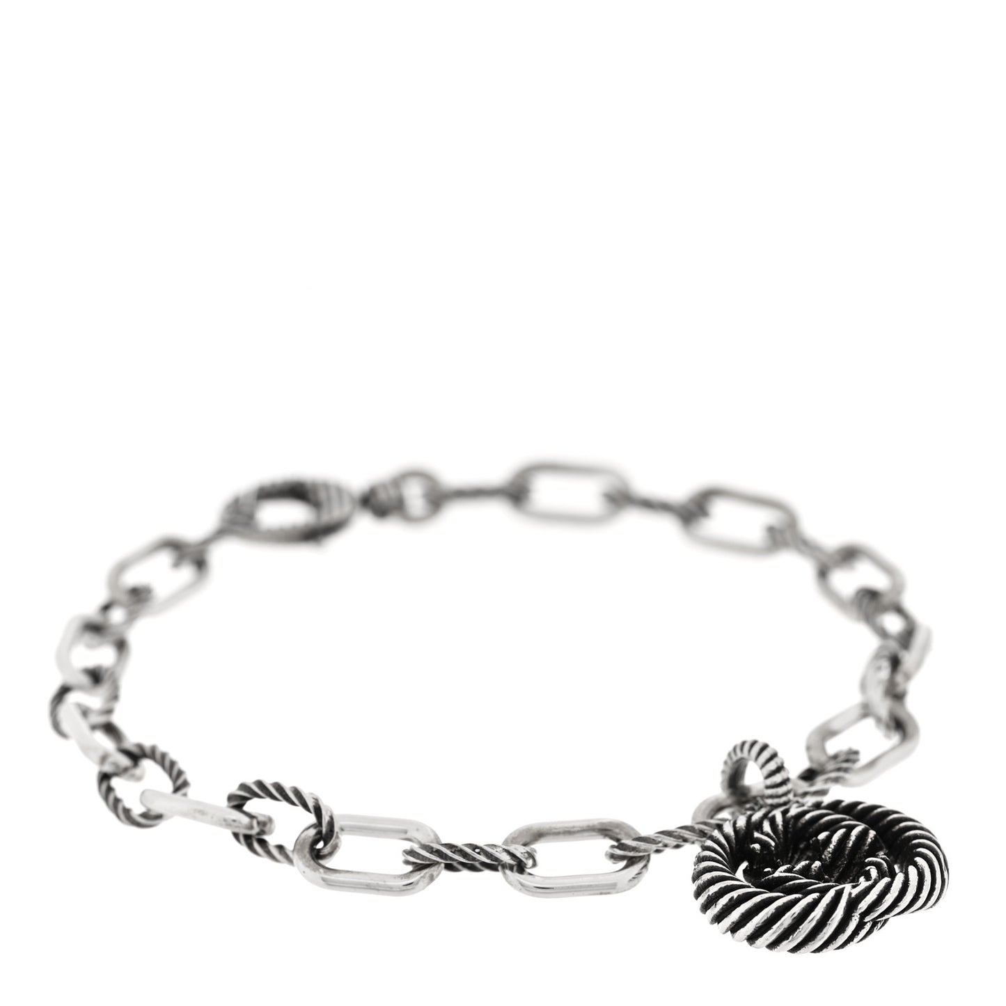 Sterling Silver Interlocking G Charm Bracelet