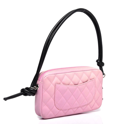 Chanel Calfskin Quilted Cambon Pochette Pink Black 3 of 11