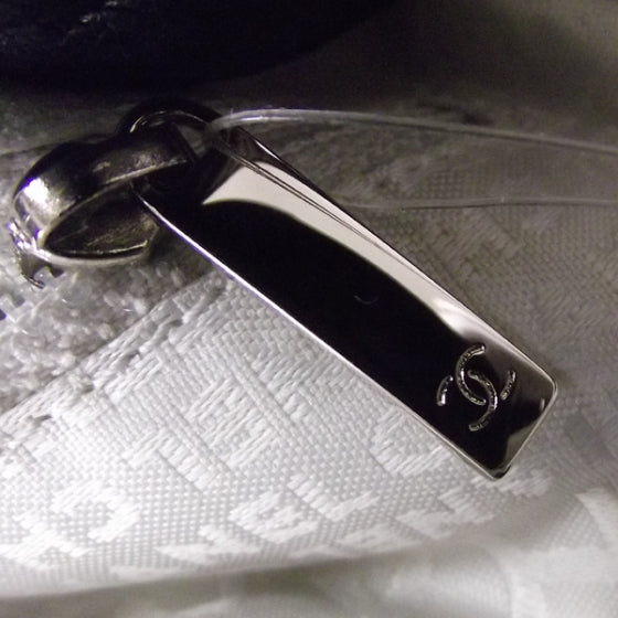 Chanel Leather Contrast Stitch Drawstring Tote Navy 11 of 11