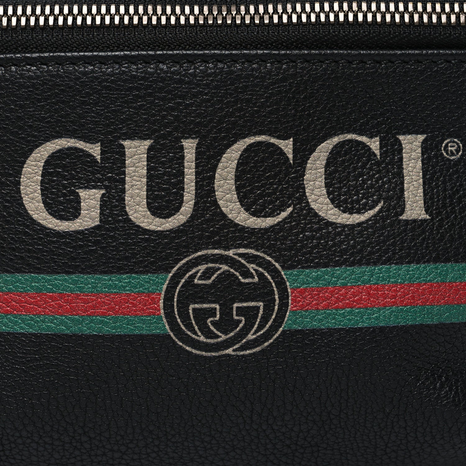 Gucci Grained Calfskin Small Logo Belt Bag Black 8 of 10