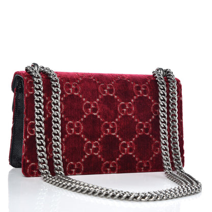 Gucci Velvet Skipper Crystal GG Monogram Small Dionysus Shoulder Bag Red Cipria Black Black Diamond 3 of 7
