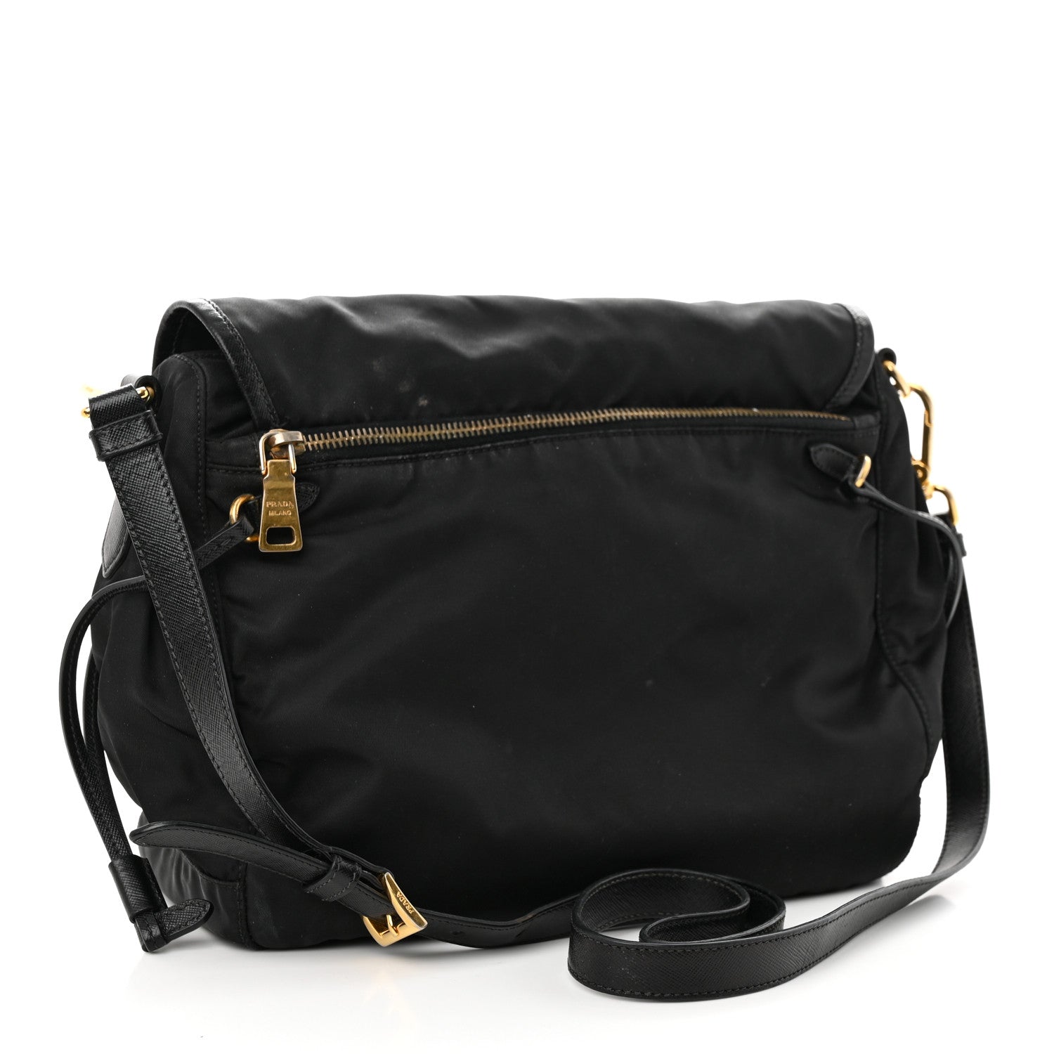 Prada Tessuto Nylon Saffiano Messenger Bag Black 2 of 20