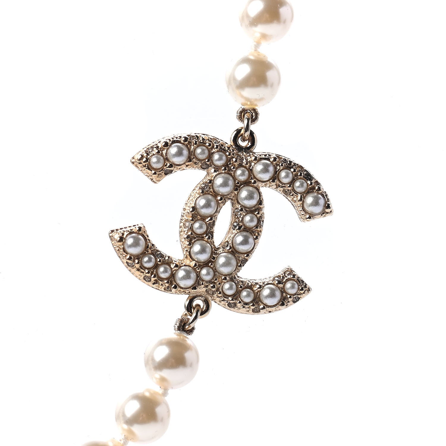 Chanel Pearl CC 100th Anniversary Necklace Light Gold 3 of 4