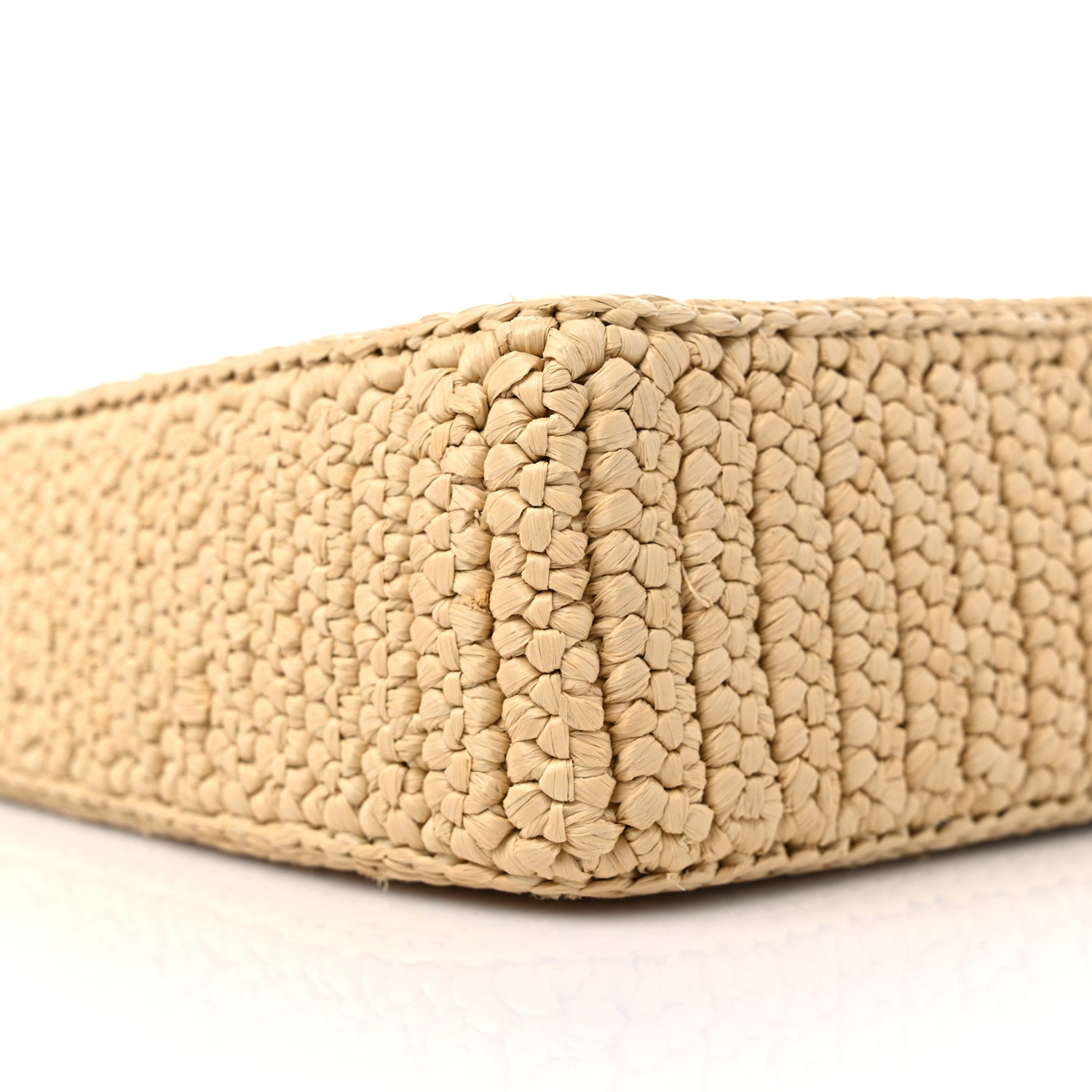 Prada Yarn Raffia Effect Crochet Mini Re-Edition 2000 Shoulder Bag Naturale 7 of 9