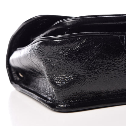Saint Laurent Crinkled Calfskin Matelasse Monogram Baby Niki Chain Satchel Black 9 of 10